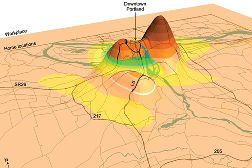 3D image of employment in Portland