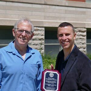 david and matt with plaque